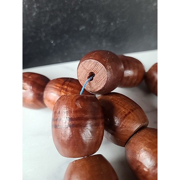 Vintage 36 Large Beaded Wooden Mala - Picture 10 of 10